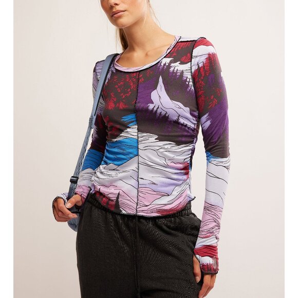 FP Movement by Free People Tops - 🎉LAST CHANCE🎉 FP MOVEMENT Right On Run Printed Long Sleeve / Twighlight Combo